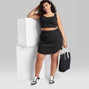 Wild Fable Fleece Mini Skirt Black 3X